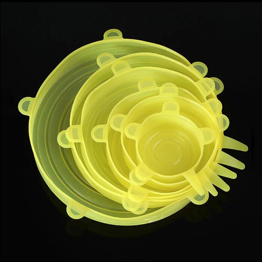 Silicone World Reusable Silicone Preservation Cover 6-piece Set Stretch Fresh-keeping Lids Sealed Cover Bowl Cover Kitchen Tools