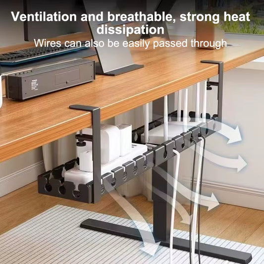 Under Table Storage Wire Organizer Storage under Table Storage Rack No-Drill Cable Basket Metal Adjustable Cable Management Tray