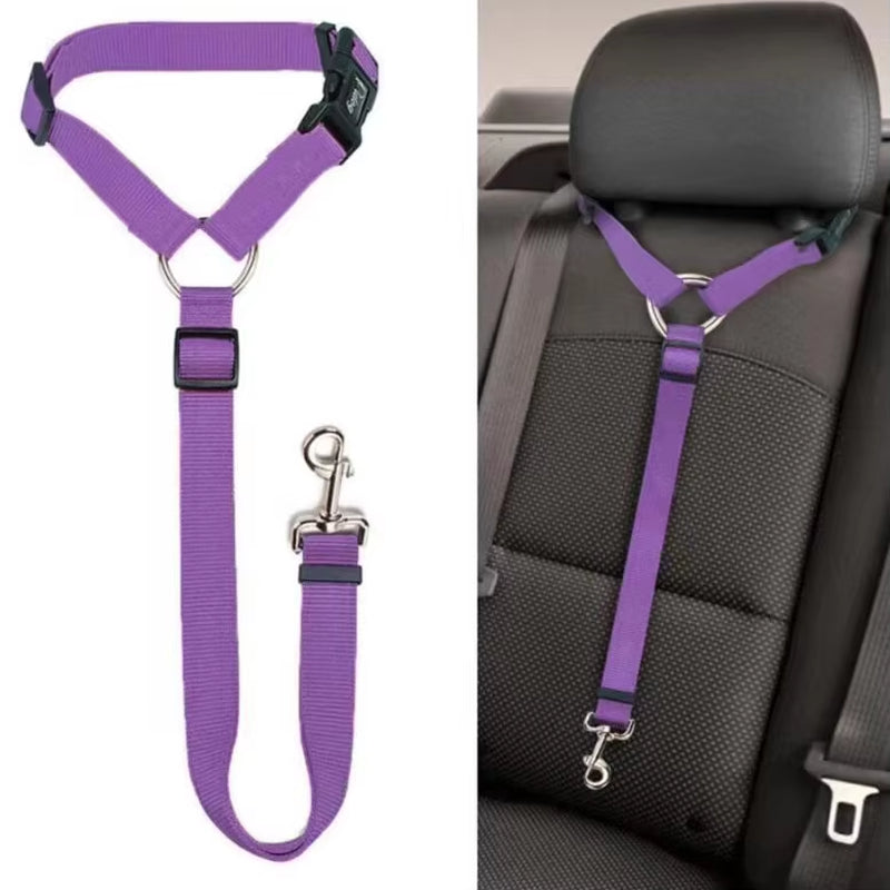 1PC Cat Collar Pet Car Seat Belt Nylon Lead Leash Backseat Safety Belt Adjustable Pet Collars Dog Collar