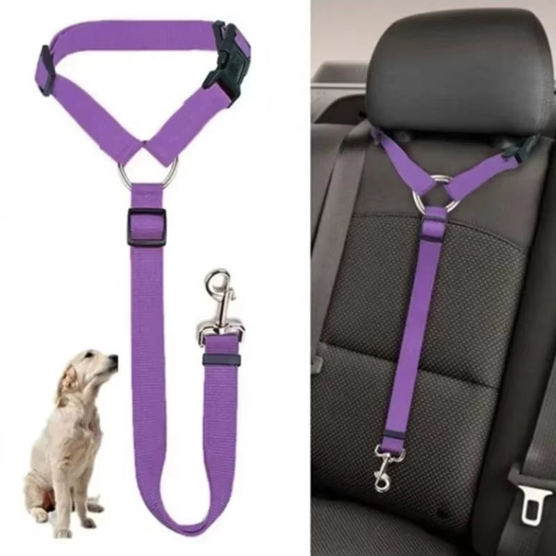 1PC Cat Collar Pet Car Seat Belt Nylon Lead Leash Backseat Safety Belt Adjustable Pet Collars Dog Collar