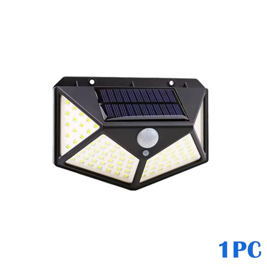 100 LED Solar Wall Lights Outdoor Solar PIR Motion Sensor Lamp Waterproof Solar Street Light for Garden Path Decoration