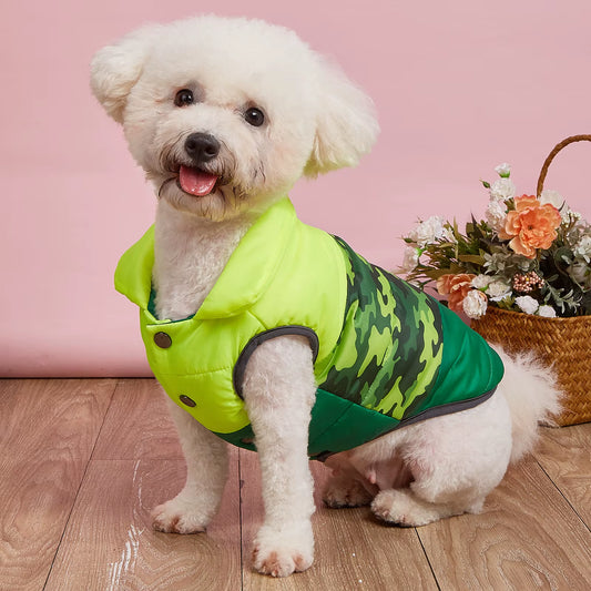 Winter Dog Clothes Windproof Warm Small Medium Dogs Jacket Double Layer Wool Thickened Dog Vest Coat Cold Weather Pet Clothing
